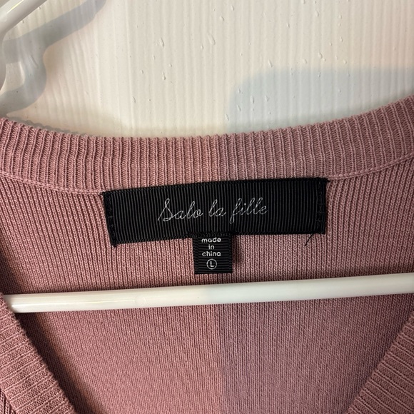 Sole La Vie Purple and Pink Ruffled Flutter Sleeve Blouse - Picture 3 of 7